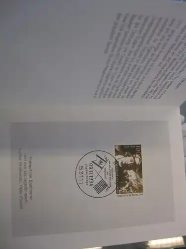 Klappkarte der GD Post, Faltkarte Typ DP1, Steuben, 1994 mit Faksimile-Unterschrift Klaus Zumwinkel ; Nachfolgekarten der Ministerkarten Typ V