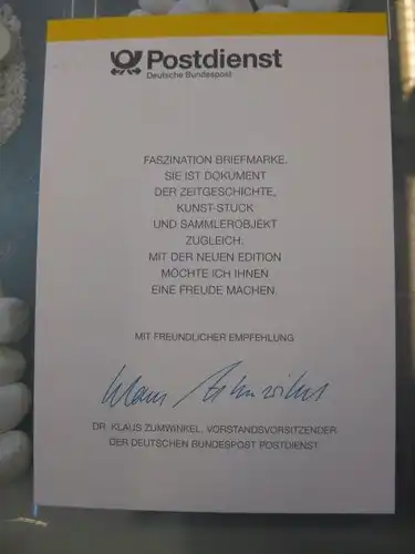 Klappkarte der GD Post, Faltkarte Typ DP1, Kriegsgräberfürsorge, 1994 mit Faksimile-Unterschrift Klaus Zumwinkel ; Nachfolgekarten der Ministerkarten Typ V