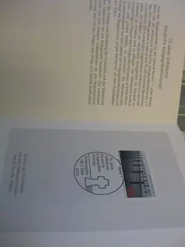 Klappkarte der GD Post, Faltkarte Typ DP1, Kriegsgräberfürsorge, 1994 mit Faksimile-Unterschrift Klaus Zumwinkel ; Nachfolgekarten der Ministerkarten Typ V