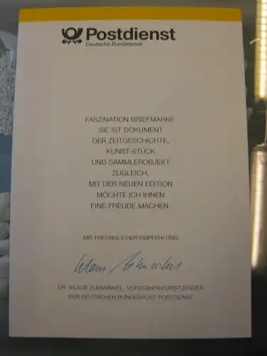 Klappkarte der GD Post, Faltkarte Typ DP1h, Bilder aus Deutschland 1994 mit Faksimile-Unterschrift Klaus Zumwinkel ; Nachfolgekarten der Ministerkarten Typ V