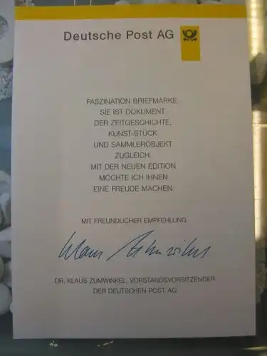 Klappkarte der GD Post, Faltkarte Typ DP1, Wormser Reichstag 1995 mit Faksimile-Unterschrift Klaus Zumwinkel ; Nachfolgekarten der Ministerkarten Typ V
