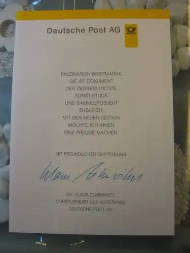 Klappkarte der GD Post, Faltkarte Typ DP1, Mecklenburg 1995 mit Faksimile-Unterschrift Klaus Zumwinkel ; Nachfolgekarten der Ministerkarten Typ V