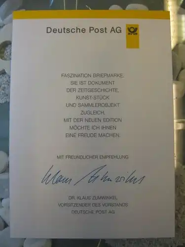 Klappkarte der GD Post, Faltkarte Typ DP1, Regensburg 1995 mit Faksimile-Unterschrift Klaus Zumwinkel ; Nachfolgekarten der Ministerkarten Typ V