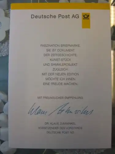 Klappkarte der GD Post, Faltkarte Typ DP1, Nord-Ostsee-Kanal 1995 mit Faksimile-Unterschrift Klaus Zumwinkel ; Nachfolgekarten der Ministerkarten Typ V