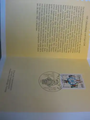 Klappkarte der GD Post, Faltkarte Typ DP1, Orff 1995 mit Faksimile-Unterschrift Klaus Zumwinkel ; Nachfolgekarten der Ministerkarten Typ V