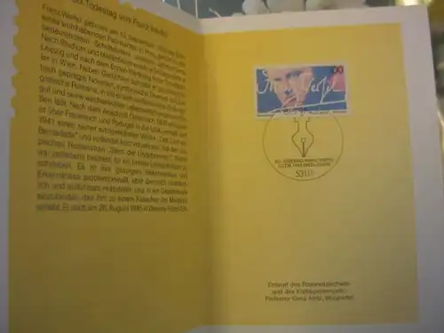 Klappkarte der GD Post, Faltkarte Typ DP1, Werfel 1995 mit Faksimile-Unterschrift Klaus Zumwinkel ; Nachfolgekarten der Ministerkarten Typ V