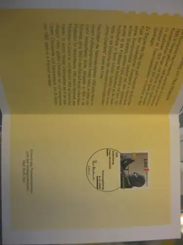 Klappkarte der GD Post, Faltkarte Typ DP1, Hindemith 1995 mit Faksimile-Unterschrift Klaus Zumwinkel ; Nachfolgekarten der Ministerkarten Typ V