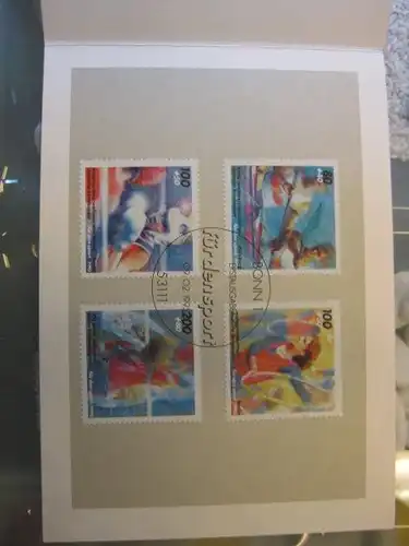 Ministerkarte, Klappkarte klein, Typ V,
 Für den Sport 1995 mit Unterschrift Minister Wolfgang Bötsch