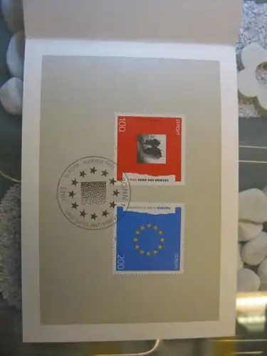 Ministerkarte, Klappkarte klein, Typ V,
 CEPT, EUROPA-Marken 1995 mit Unterschrift Minister Wolfgang Bötsch