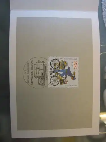 Ministerkarte, Klappkarte klein, Typ V,
 Tag der Briefmarke 1995 mit Unterschrift Minister Wolfgang Bötsch