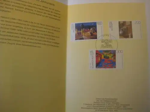 Klappkarte der GD Post, Faltkarte Typ DP1h, Malerei mit Faksimile-Unterschrift Klaus Zumwinkel ; Nachfolgekarten der Ministerkarten Typ V
