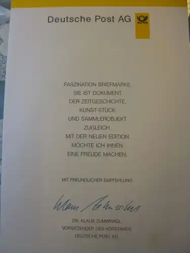 Klappkarte der GD Post, Faltkarte Typ DP1h, Jugendmarken, Für die Jugend 1995  mit Faksimile-Unterschrift Klaus Zumwinkel ; Nachfolgekarten der Ministerkarten Typ V