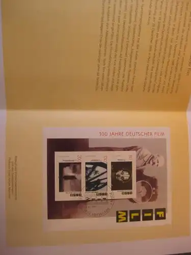 Klappkarte der GD Post, Faltkarte Typ DP1h, Deutscher Film mit Faksimile-Unterschrift Klaus Zumwinkel ; Nachfolgekarten der Ministerkarten Typ V