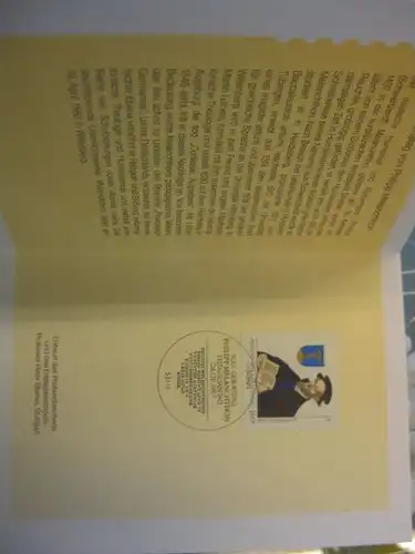 Klappkarte der GD Post, Faltkarte Typ DP1, Melanchthon, 1997 mit Faksimile-Unterschrift Klaus Zumwinkel ; Nachfolgekarten der Ministerkarten Typ V