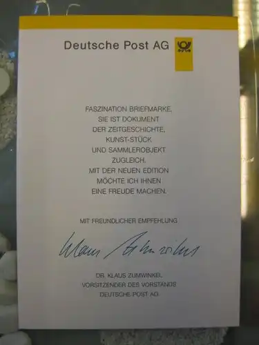 Klappkarte der GD Post, Faltkarte Typ DP1, DS Sehenswürdigkeiten 47 Pf. 1997 mit Faksimile-Unterschrift Klaus Zumwinkel ; Nachfolgekarten der Ministerkarten Typ V