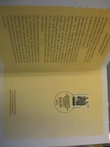 Klappkarte der GD Post, Faltkarte Typ DP1, DS Sehenswürdigkeiten 100 Pf. 1997 mit Faksimile-Unterschrift Klaus Zumwinkel ; Nachfolgekarten der Ministerkarten Typ V