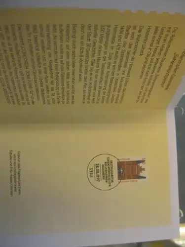 Klappkarte der GD Post, Faltkarte Typ DP1, DS Sehenswürdigkeiten 510 Pf. 1997 mit Faksimile-Unterschrift Klaus Zumwinkel ; Nachfolgekarten der Ministerkarten Typ V