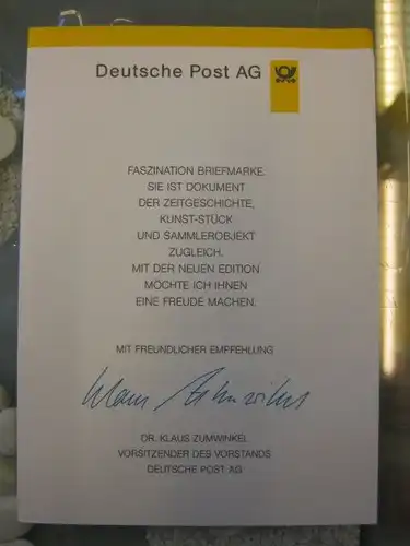 Klappkarte der GD Post, Faltkarte Typ DP1, DS Sehenswürdigkeiten 220 Pf. 1997 mit Faksimile-Unterschrift Klaus Zumwinkel ; Nachfolgekarten der Ministerkarten Typ V