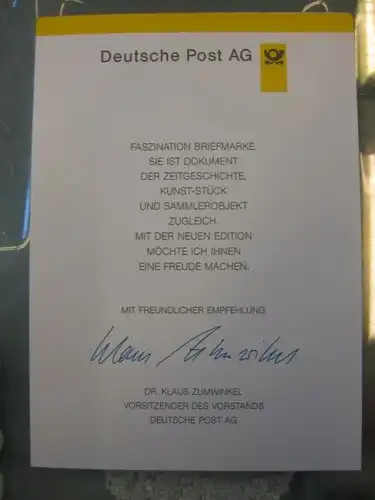 Klappkarte der GD Post, Faltkarte Typ DP1, Kartoffelanbau 1997 mit Faksimile-Unterschrift Klaus Zumwinkel ; Nachfolgekarten der Ministerkarten Typ V