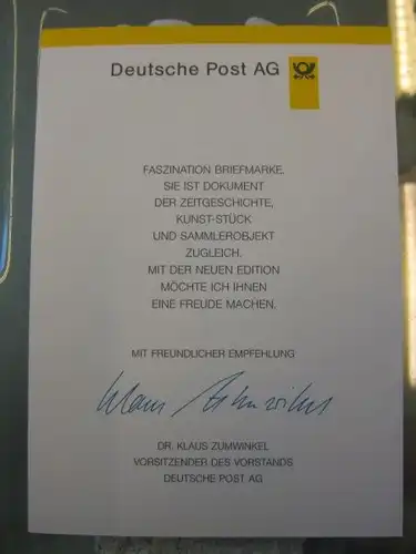 Klappkarte der GD Post, Faltkarte Typ DP1, DS Bedeutende Frauen 100 Pf. 1997 mit Faksimile-Unterschrift Klaus Zumwinkel ; Nachfolgekarten der Ministerkarten Typ V