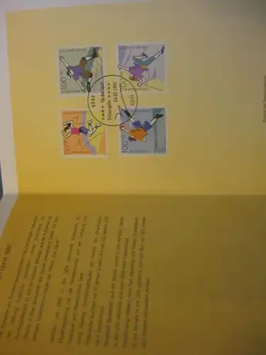 Klappkarte der GD Post, Faltkarte Typ DP1h, Für den Sport 1997 mit Faksimile-Unterschrift Klaus Zumwinkel ; Nachfolgekarten der Ministerkarten Typ V