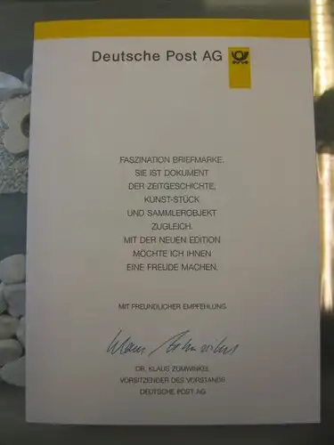 Klappkarte der GD Post, Faltkarte Typ DP1q, Deutscher Wald 1997 mit Faksimile-Unterschrift Klaus Zumwinkel ; Nachfolgekarten der Ministerkarten Typ V