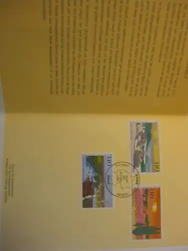 Klappkarte der GD Post, Faltkarte Typ DP1h, Bilder Deutschlands 1997 mit Faksimile-Unterschrift Klaus Zumwinkel ; Nachfolgekarten der Ministerkarten Typ V