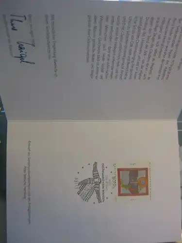 Ministerkarte, Klappkarte klein, Typ VII,
 Hildegard von Bingen 1998 mit Faksimile-Unterschrift des Ministers  Theo Waigel