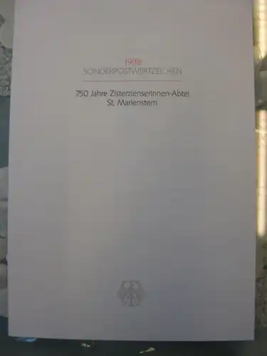 Ministerkarte, Klappkarte klein, Typ VII,
 Zisterzienserinnen-Abtei St. Marienstern 1998 mit Faksimile-Unterschrift des Ministers  Theo Waigel