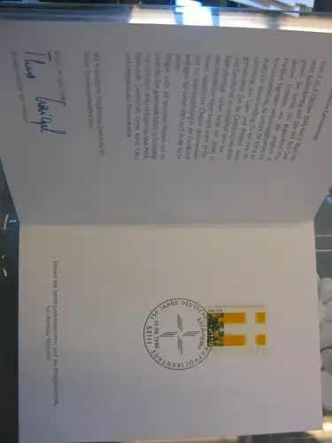 Ministerkarte, Klappkarte klein, Typ VII,
 Katholikentage 1998 mit Faksimile-Unterschrift des Ministers  Theo Waigel