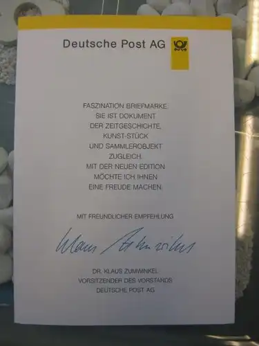 Klappkarte der GD Post, Faltkarte Typ DP1, Katholikentage 1998 mit Faksimile-Unterschrift Klaus Zumwinkel ; Nachfolgekarten der Ministerkarten Typ V