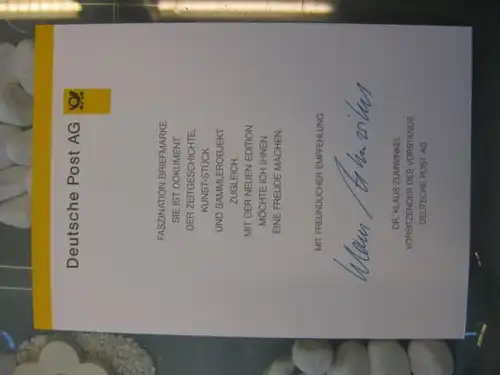 Klappkarte der GD Post, Faltkarte Typ DP1, Umweltschutz 1998 mit Faksimile-Unterschrift Klaus Zumwinkel ; Nachfolgekarten der Ministerkarten Typ V
