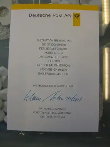 Klappkarte der GD Post, Faltkarte Typ DP1, Ernst Jünger 1998 mit Faksimile-Unterschrift Klaus Zumwinkel ; Nachfolgekarten der Ministerkarten Typ V