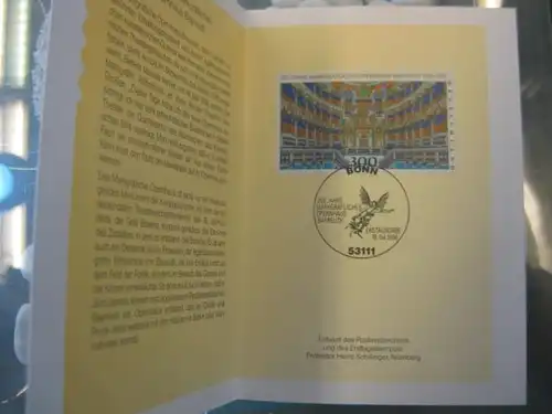 Klappkarte der GD Post, Faltkarte Typ DP1, Opernhaus Bayreuth 1998 mit Faksimile-Unterschrift Klaus Zumwinkel ; Nachfolgekarten der Ministerkarten Typ V