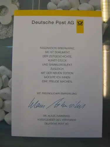 Klappkarte der GD Post, Faltkarte Typ DP1, Bad Frankenhausen 1998 mit Faksimile-Unterschrift Klaus Zumwinkel ; Nachfolgekarten der Ministerkarten Typ V