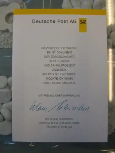 Klappkarte der GD Post, Faltkarte Typ DP1, Glienicker Brücke 1998 mit Faksimile-Unterschrift Klaus Zumwinkel ; Nachfolgekarten der Ministerkarten Typ V
