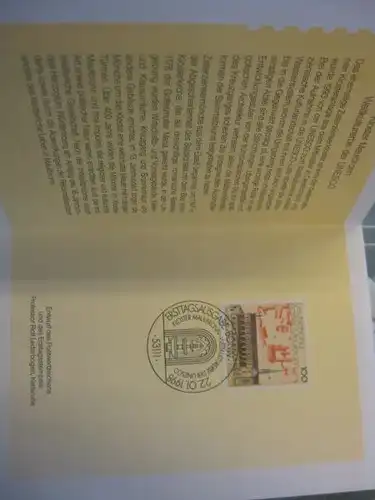 Klappkarte der GD Post, Faltkarte Typ DP1, Maulbronn 1998 mit Faksimile-Unterschrift Klaus Zumwinkel ; Nachfolgekarten der Ministerkarten Typ V