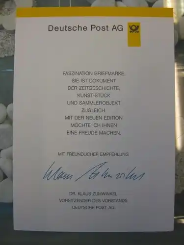 Klappkarte der GD Post, Faltkarte Typ DP1, Nördlingen 1998 mit Faksimile-Unterschrift Klaus Zumwinkel ; Nachfolgekarten der Ministerkarten Typ V