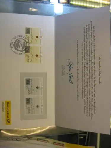 Amtlicher Schwarzdruck der Ausgabe "Tag der Briefmarke 2009" auf Klappkarte  " Ein Philatelistisches Dankeschön " der Deutsche Post