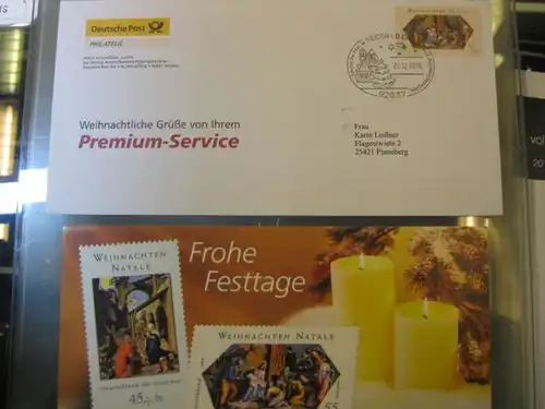 Weihnachtsmarken 2008 auf Weihnachtskarte der DEUTSCHE POST Philatelie mit SST Bonner Weihnachtsmarkt