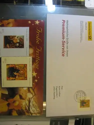 Weihnachtsmarken 2005 auf Weihnachtskarte der DEUTSCHE POST Philatelie mit SST Bonner Weihnachtsmarkt