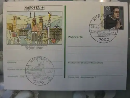 Sonderpostkarte PSo6, NAPOSTA `81Stuttgart