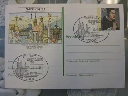 Sonderpostkarte PSo6, NAPOSTA `81Stuttgart