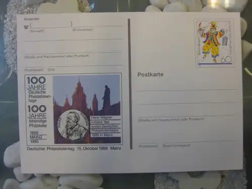 Sonderpostkarte PSo18, 100 Jahre Deutsche Philatelistentage 1989