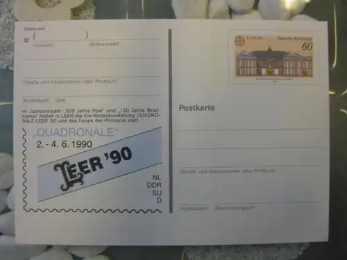 Sonderpostkarte PSo21, QUADRONALE LEER `90