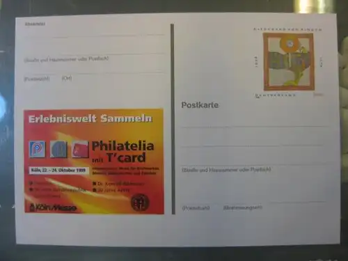 Sonderpostkarte PSo61, PHILATELIA mit T-card `99 Köln