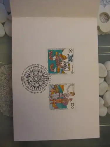 Silberkarte ähnlich wie Ministerkarte, Klappkarte klein, Typ Si, CEPT, EUROPA-Marken 1992