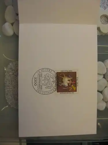 Silberkarte ähnlich wie Ministerkarte, Klappkarte klein, Typ Si, 1983, Tag der Briefmarke