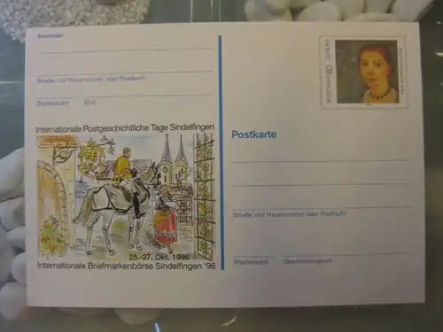 Sonderpostkarte PSo44, Briefmarkenbörse Sindelfingen 1996