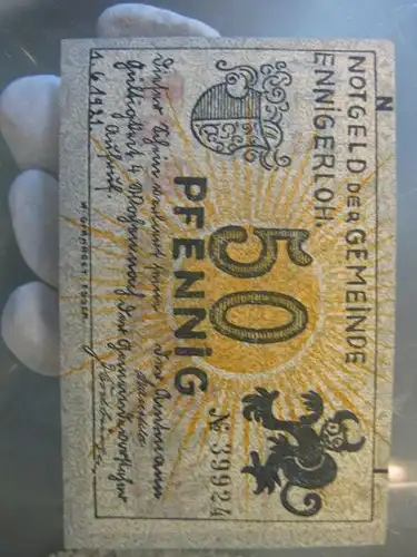 Notgeld 50 Pfennig der Stadt Enningerloh
